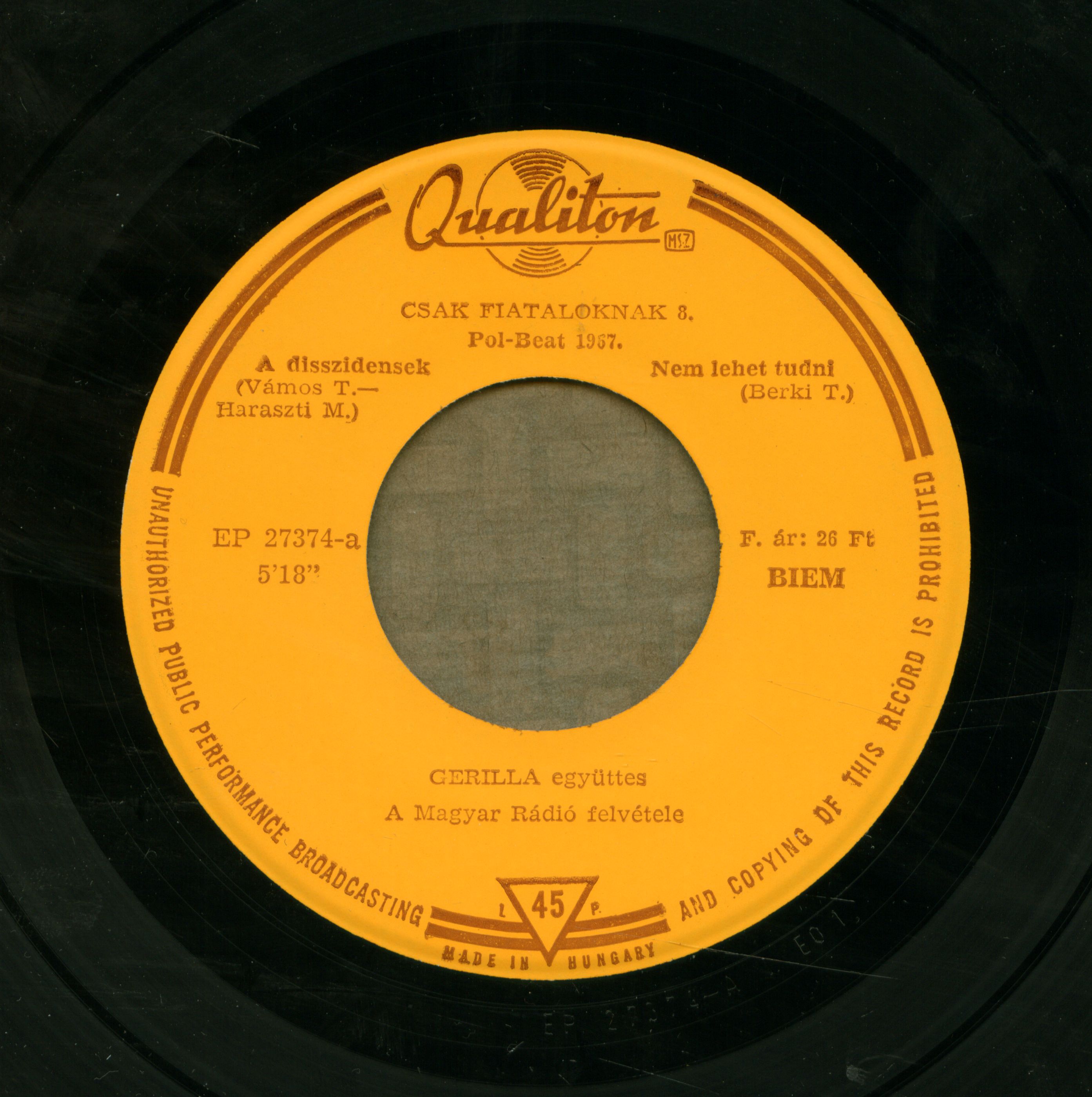 Csak fiataloknak 8. Pol-beat 1967.